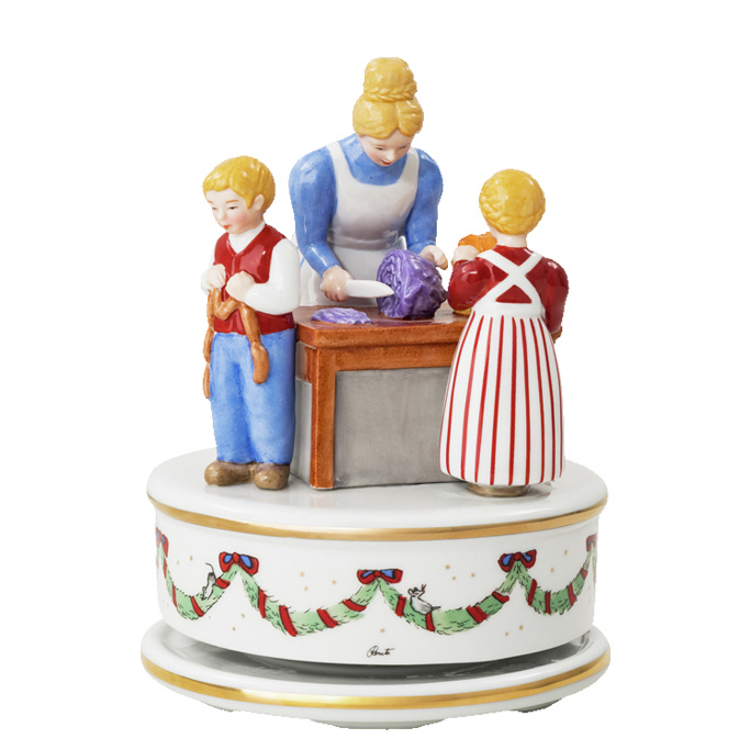 Rosenthal Vánoční hrací skříňka, Vánoční hostina, Ø 11,5 cm 02451-725443-27411