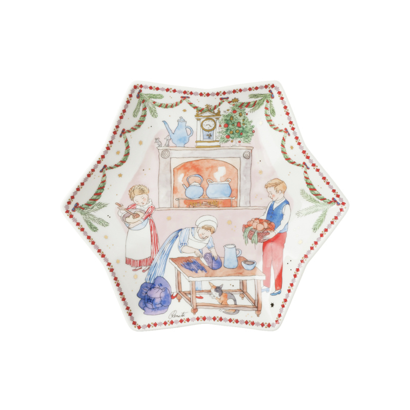 Rosenthal Vánoční talíř ve tvaru hvězdy, Vánoční radovánky, Ø 24 cm 02473-727522-25381