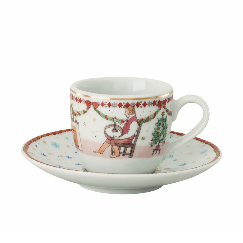 Rosenthal Vánoční espresso šálek s podšálkem, Vánoční hostina, 80 ml / Ø 12 cm  02476-727522-14715