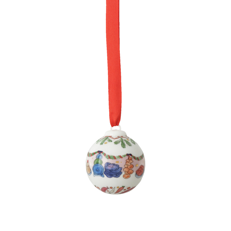 Rosenthal Porcelánová mini koule, motiv Přípravy, Vánoční hostina, Ø 4,5 cm 02252-727525-27939