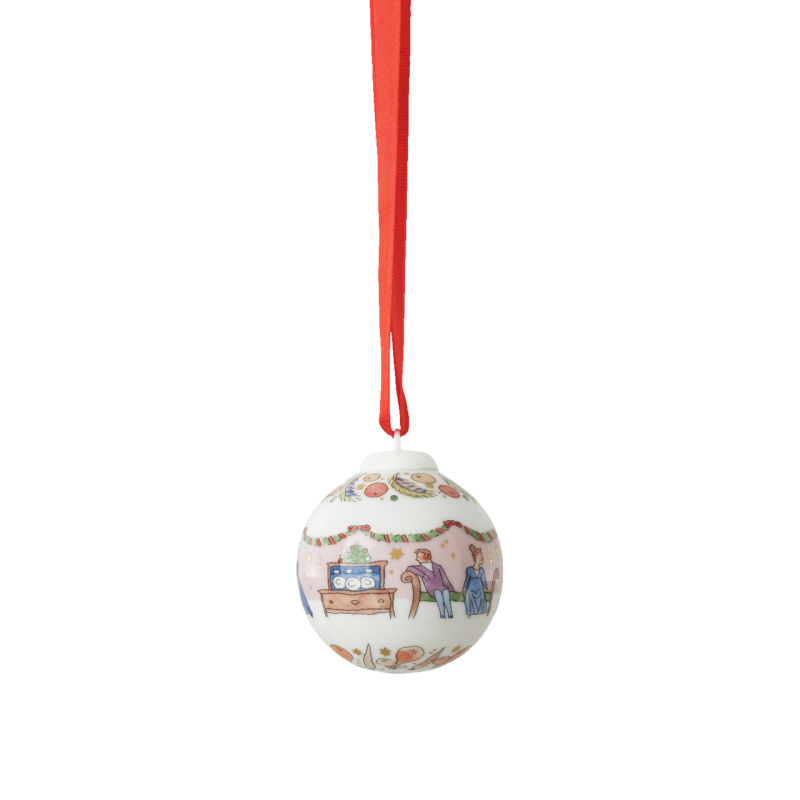 Rosenthal Porcelánová mini koule, motiv Společnost, Vánoční hostina, Ø 4,5 cm 02252-727526-27939