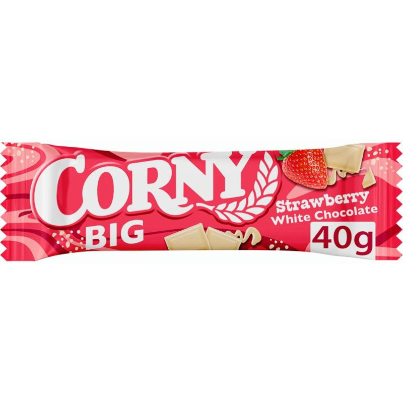 Corny BIG Cereální tyčinka jahoda a bílá čokoláda