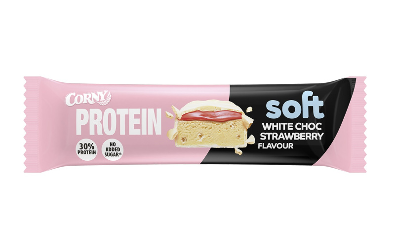 Corny Soft Proteinová tyčinka Bílá čokoláda-jahoda