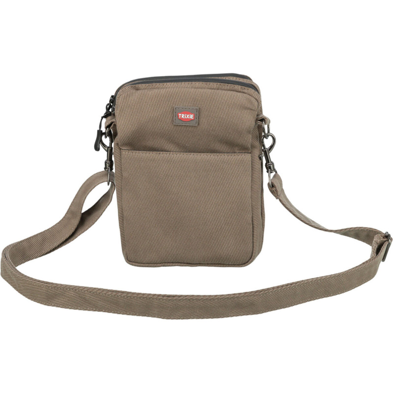 Taštička na pamlsky ø 16 × 21 cm, manšestrový vzhled, polyester, hnědá 1 ks
