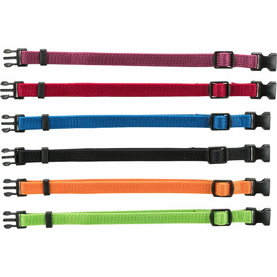 Balení rozeznávacích / rozlišovacích obojků pro štěňata S-M 17-25cm/10mm, čn,čv,md,zel,or,fi