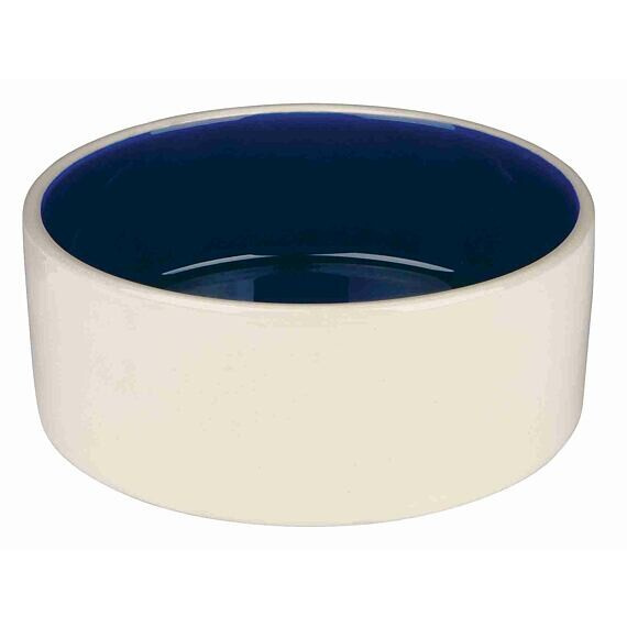 Keramická miska střední bílá/modrá 1 l/ 18 cm