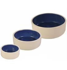 Keramická miska střední bílá/modrá 1 l/ 18 cm