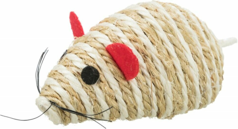Myš se štěrchacími kuličkami uvnitř, sisal 10 cm 1 ks