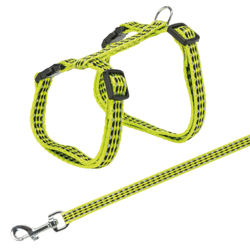 Postroj Trixie pro kočky s vodítkem s reflexními prvky 22–42cm*10mm, 1,20m