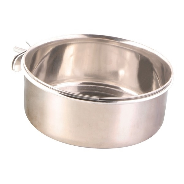Nerezové krmítko s pevným úchytem do klece TRIXIE 300 ml/ 9 cm