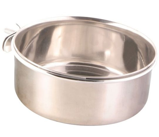 Nerezové krmítko s pevným úchytem do klece TRIXIE 600 ml/ 12 cm