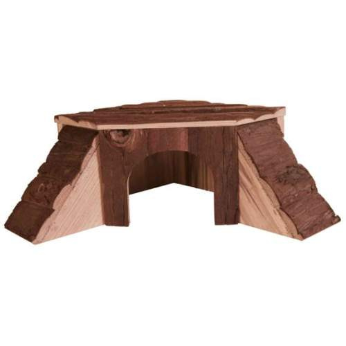Dřevěný domek rohový THORDIS pro činčilu, morče 35x15x37/37 cm