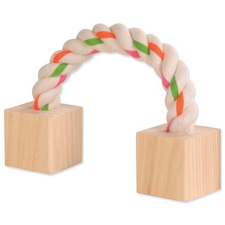 Bavlněný most s dřevěnými kostkami 20 cm pro hlodavce 1 ks