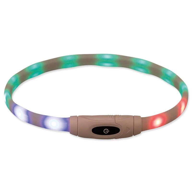 Obojek Trixie svítící USB barevný XS–XL: 65 cm/16 mm