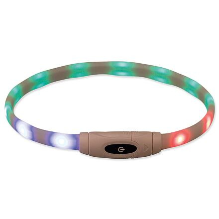 Obojek Trixie svítící USB barevný XS–XL: 65 cm/16 mm