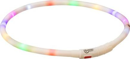 TRIXIE Flash USB svítící silikonový obojek, XS-XL: 70 cm / 10 mm, multicilor