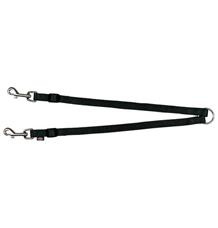 Nylonová rozdvojka - pásky s karabinami 40-70 cm/15 mm černá
