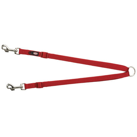 Nylonová rozdvojka - pásky s karabinami 40-70 cm/15 mm červená