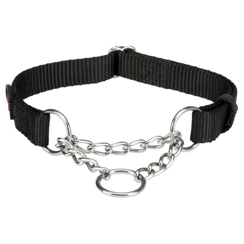 Nylonový polostahovací obojek PREMIUM (M-L) 35-50 cm/20 mm (M-L) - černá