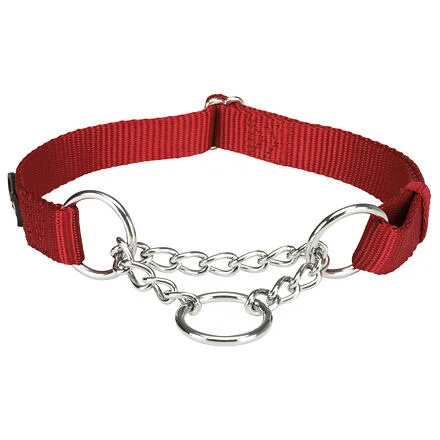 Nylonový polostahovací obojek PREMIUM (M-L) 35-50 cm/20 mm (M-L) - červená