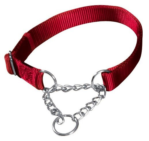 Nylonový polostahovací obojek PREMIUM (L-XL) 45-70 cm/25 mm (L-XL) - červená