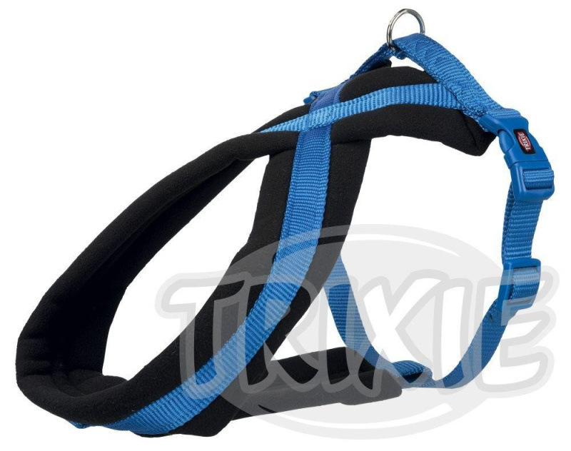 Nylonový postroj PREMIUM podšitý - královská modrá S-M:hruď:40-70cm/20mm
