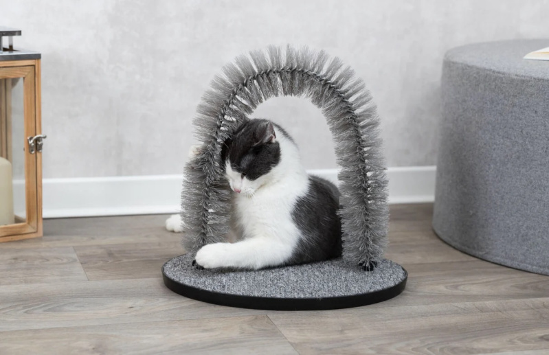 Masážní oblouk pro kočky 36 x 33 cm šedý