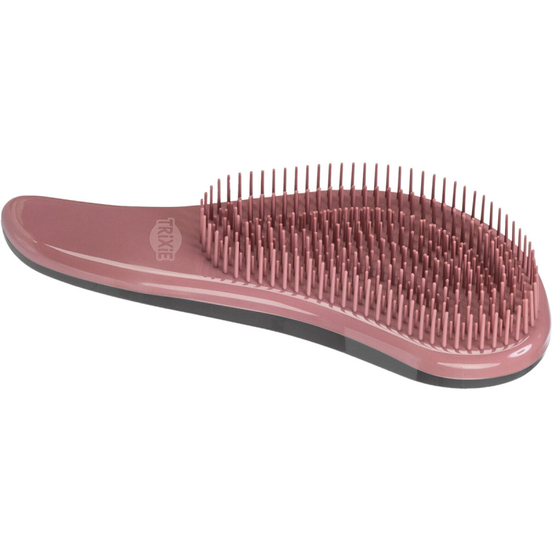 Měkký plastový kartáč pro kočky, 19cm, růžová/černá 1 ks