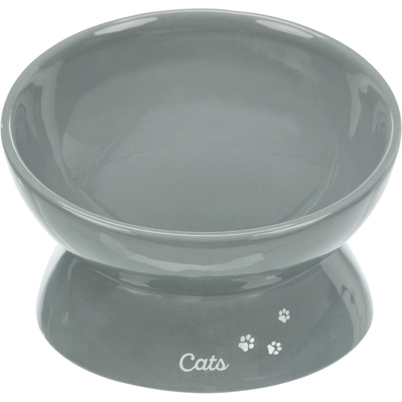 Miska Trixie XXL zvýšená, ergonomická, keramická, šedá 0.35 l/ø 17 cm