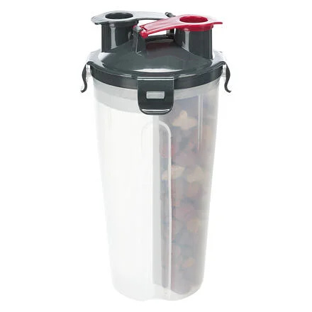 Cestovní zásobník na vodu a krmivo, včetně misky, 2 × 0.35 l/ø11 × 23 cm 1 ks