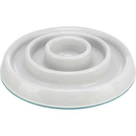 Miska k pomalému krmení, design kruhy, 0,45 l/ø 23 cm, plast/TPR, šedá 1 ks