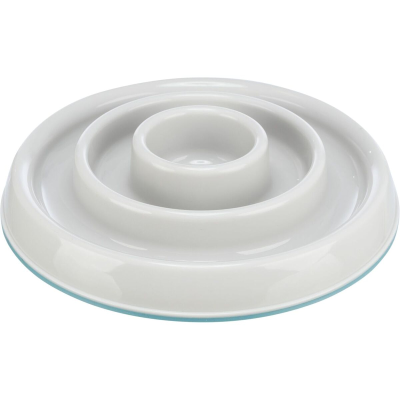 Miska k pomalému krmení, design kruhy, 0,45 l/ø 23 cm, plast/TPR, šedá 1 ks