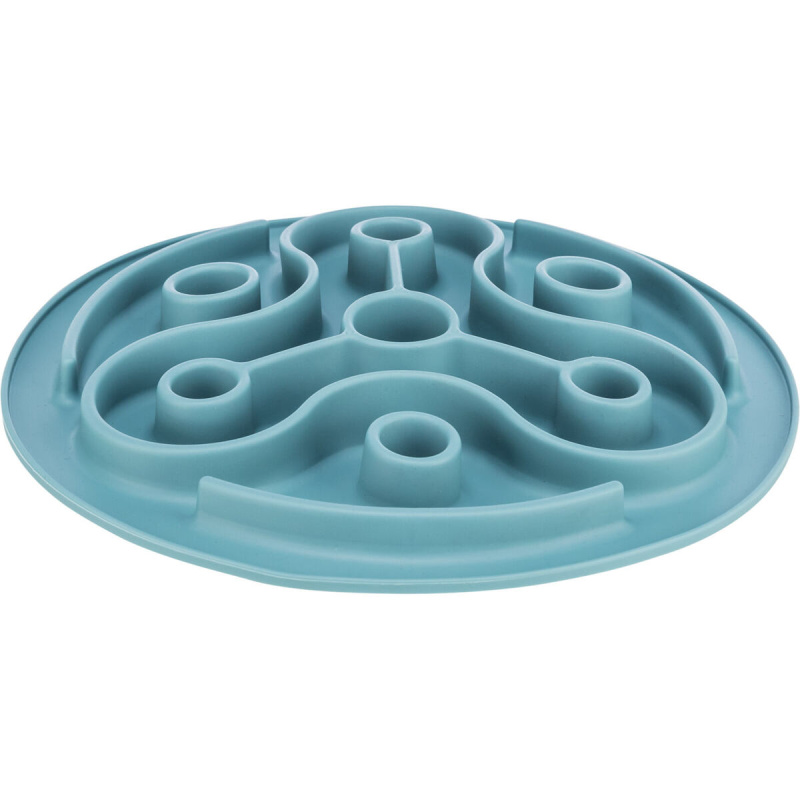 Protihltací talíř Slow feeding TRIANGL, k pomalému krmení, TPE, ø 28 cm, modrá 1 ks / ø 28 cm