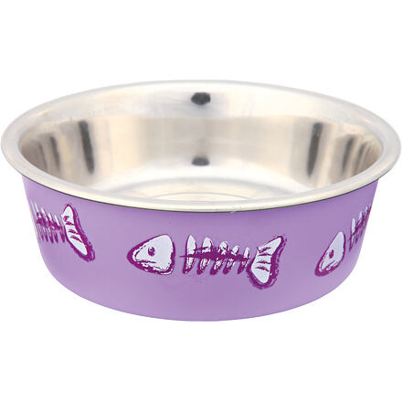 Nerez miska pro kočky s barevným potiskem modrá 0,3 l/ 12 cm