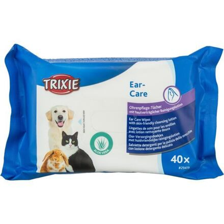 Ear Care, vlhčené ušní ubrousky s Aloe Vera 40 ks aloe
