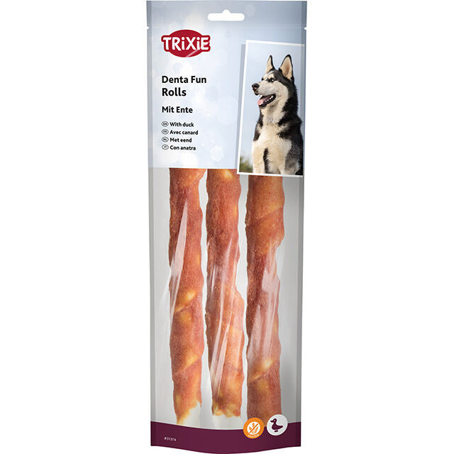 Tyčinky TRIXIE Dog Denta Fun s kachním masem 28 cm 250 g