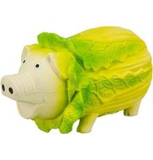 Cabbage Pig - prasátko v zelí, latexová hračka se zvukem, světlezelená 23 cm
