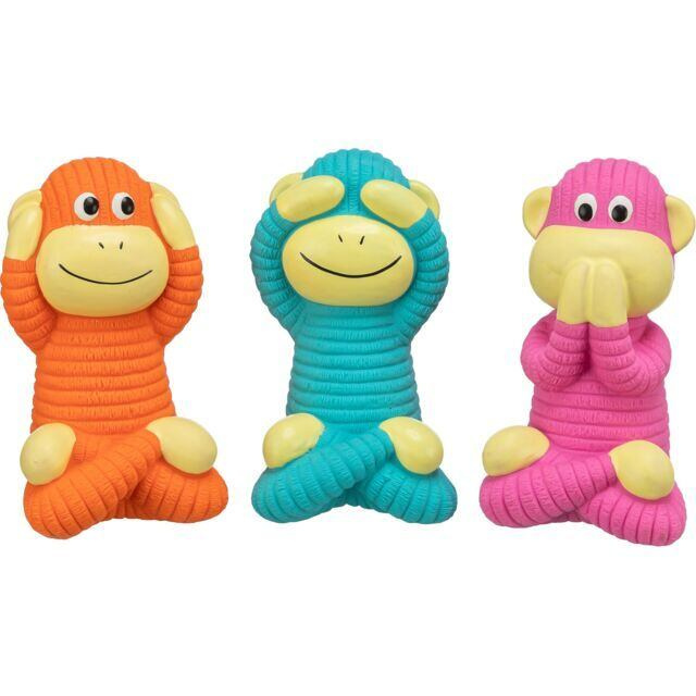 Moudrá opice, hračka se zvukem, 12 cm, plněný latex, 3 varianty 1 ks/ 3 varianty