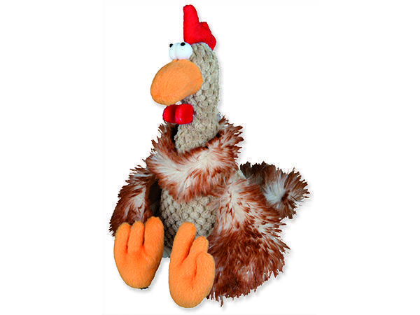 Plyšový kohout sedící, se zvukem 22 cm