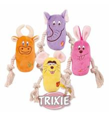 Hračka TRIXIE zvíře plyšové s lanem 13 cm 1 ks