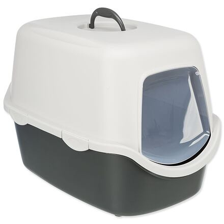 Trixie WC Vico Kryté s Dvířky, Bez Filtru, 56x40x40cm - Bílá/Tmavěšedá