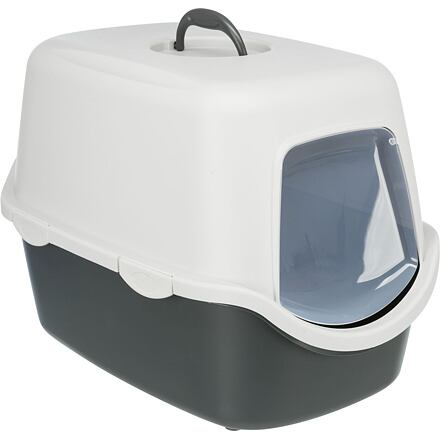 Trixie WC Vico Kryté s Dvířky, Bez Filtru, 56x40x40cm - Bílá/Tmavěšedá