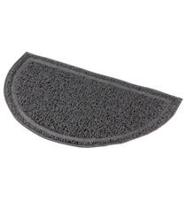 Půlkruhová PVC předložka šedá k WC 59x35 cm