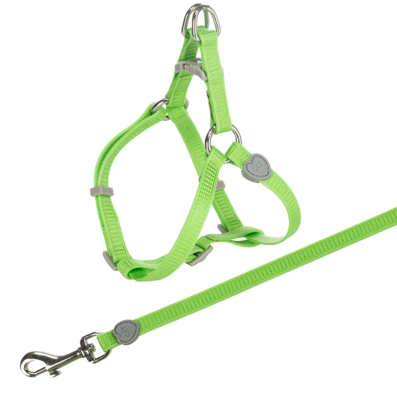 Nylonový postroj s vodítkem pro kočku červená 26-37 cm/10 mm, 1,20 m