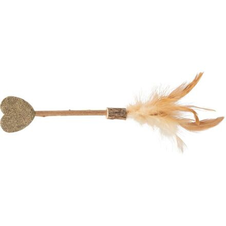 Lízátko SRDCE s Matatabi a peřím, 23 cm 1 ks