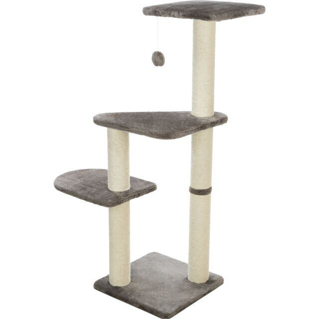 Škrabadlo ALTEA, 3 podesty, 117 cm / ø 9 cm, platinově šedá
