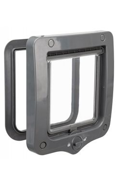 Průchozí dvířka pro kočku, 2-cestná, 20x22cm šedá