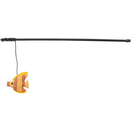 Hrací prut s rybkou, s catnipem, plast/plyš 46 cm