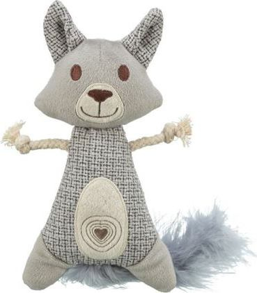 Mýval XXL, peříčkový ocas, catnip, 20 cm/30 cm, plyš/tkanina/peří 1 ks