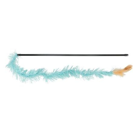 Udička s plyšovým ocasem a peřím  48 cm